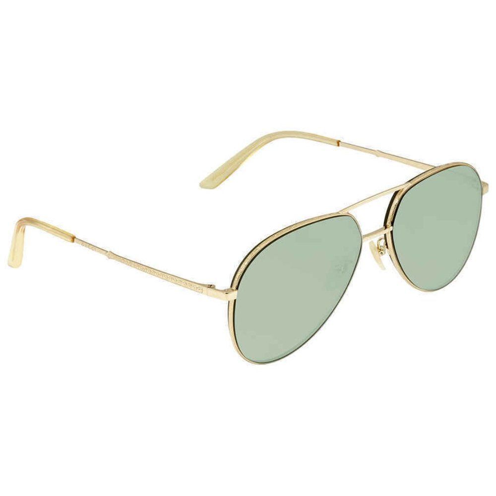 NEW Gucci Green and Gold Aviator Unisex Sunglasses